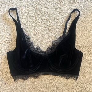 Free People Lace and Velvet Bralette 34D